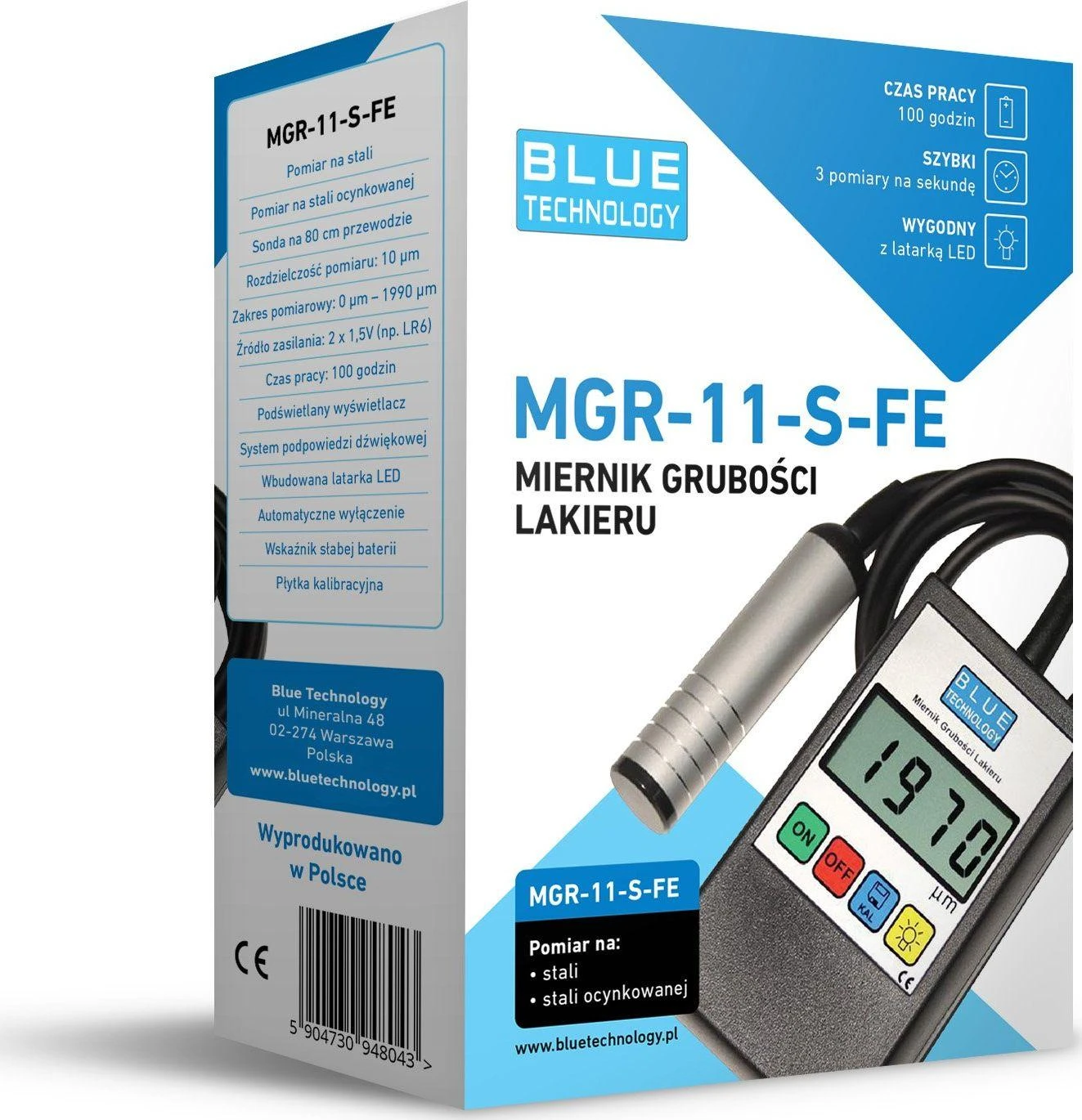 Blue Technology Mėlyna Technology Dažų storio matuoklis MGR-11-S-FE
