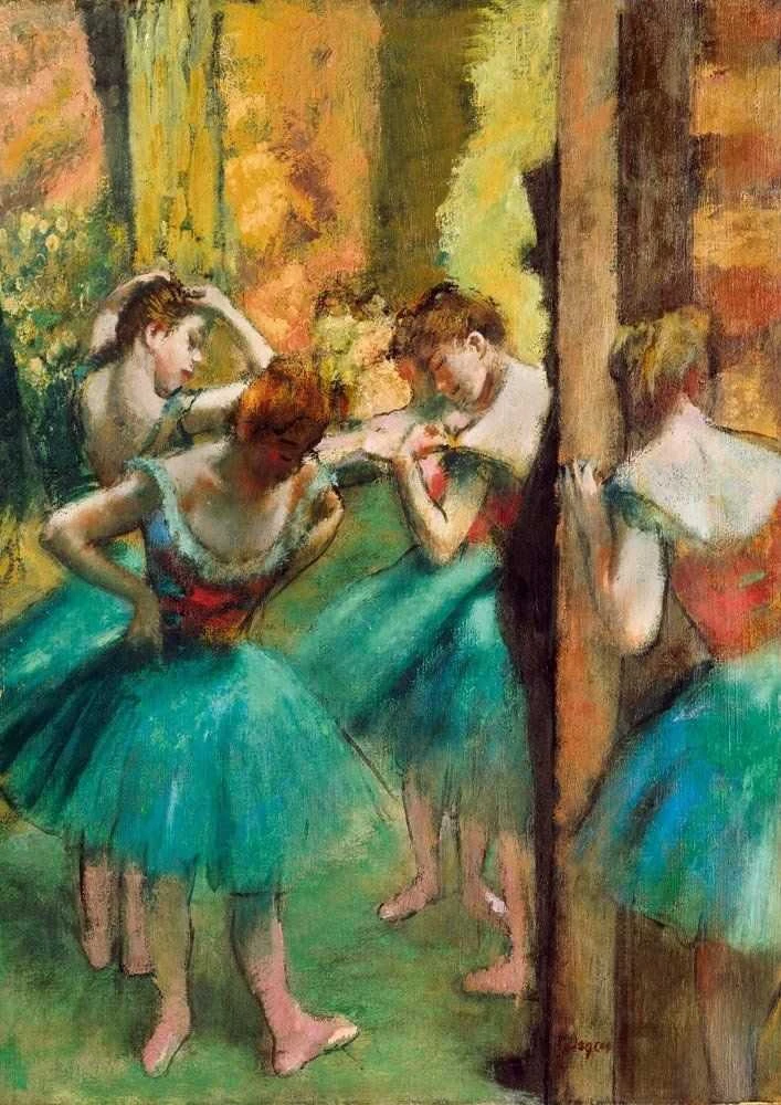 Blue Mauritius Gold Bluebird Dėlionė 1000 vnt. - Edgaras Dega: Šokėjos, rožinė ir žalia