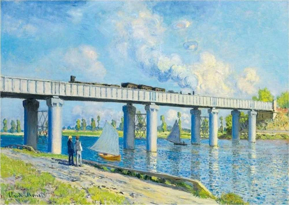 Bluebird Puzzle Bluebird Dėlionė 1000 vnt. - Klodas Monė: Geležinkelio tiltas prie Aržantėjaus, 1873