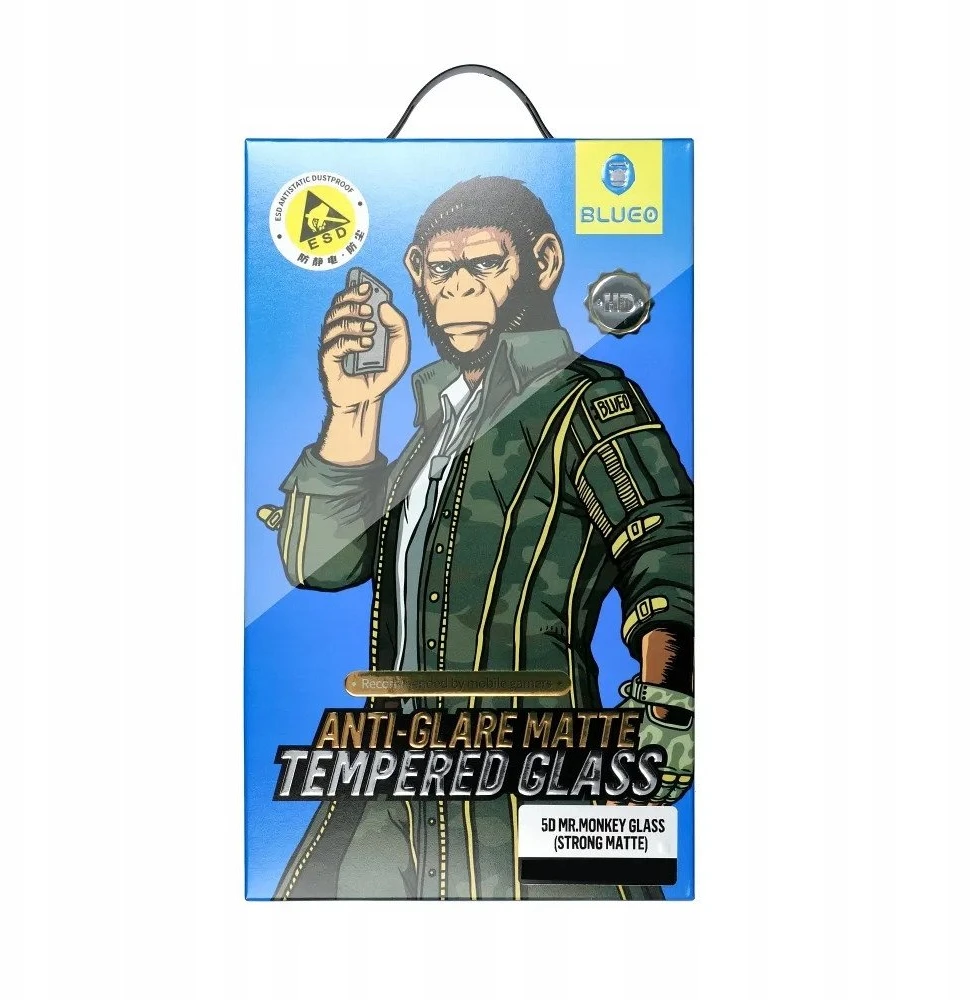 „Blueo 5D Mr. Monkey Glass“ – „Apple iPhone 14 Pro Max“ juodas (stiprus privatumas)
