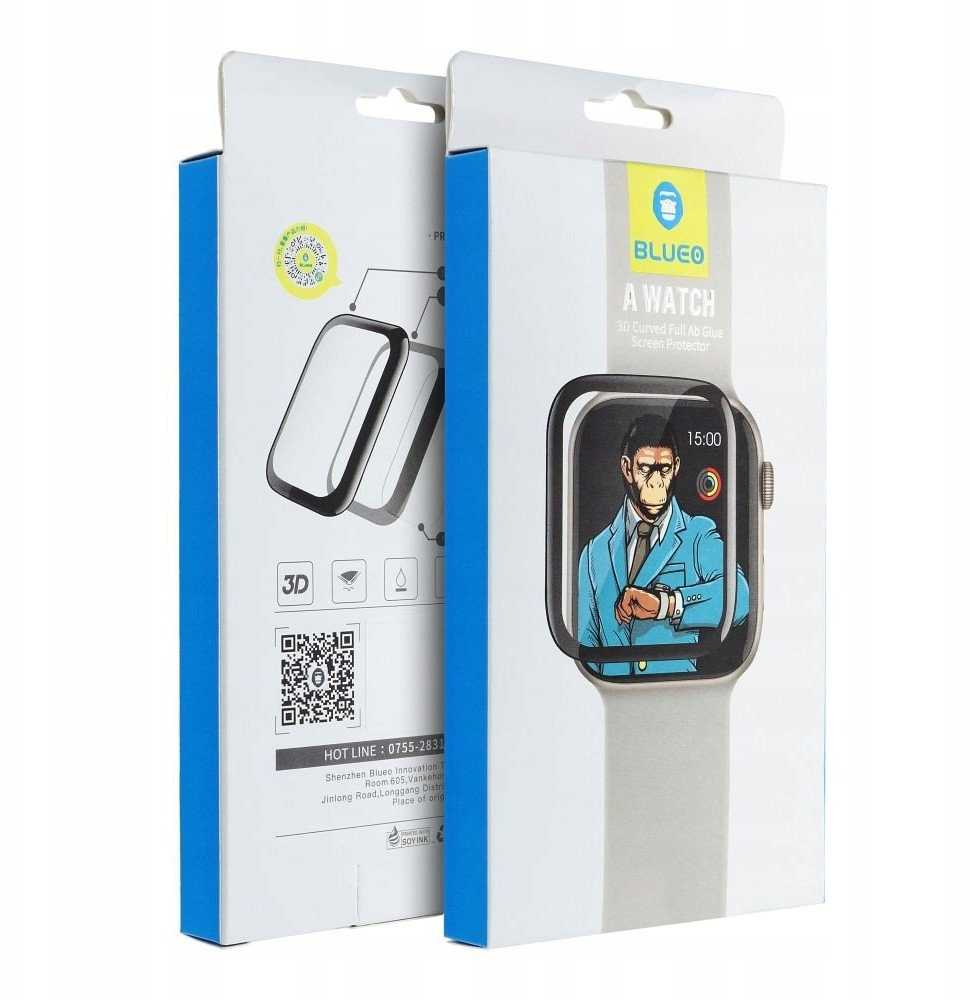 Blueo 5D Mr. Monkey Glass - skirtas Apple Watch 10 42MM juodas (Strong HD)
