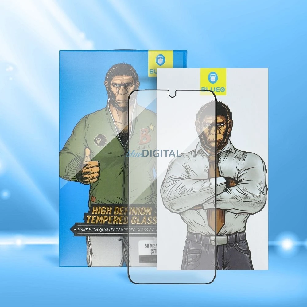 Blueo LCD apsauginis stikliukas 5D Mr. Monkey Glass (Strong HD) Apple iPhone Air juodas