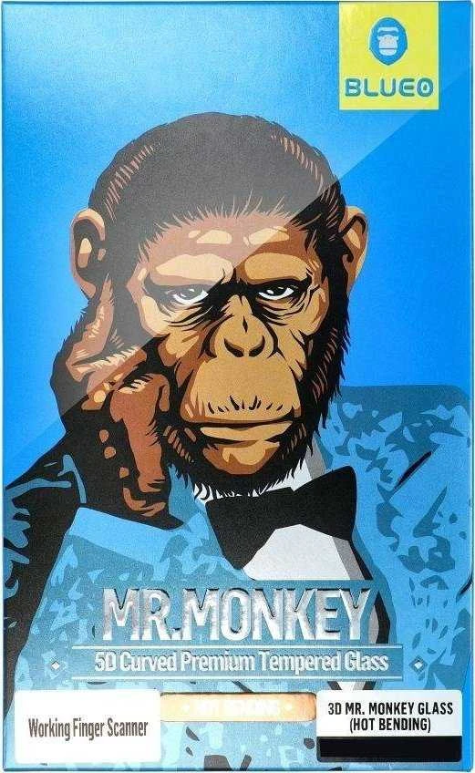 Blueo 5D Mr. Monkey Glass - skirtas Samsung Galaxy S22 juodas (Strong Lite)