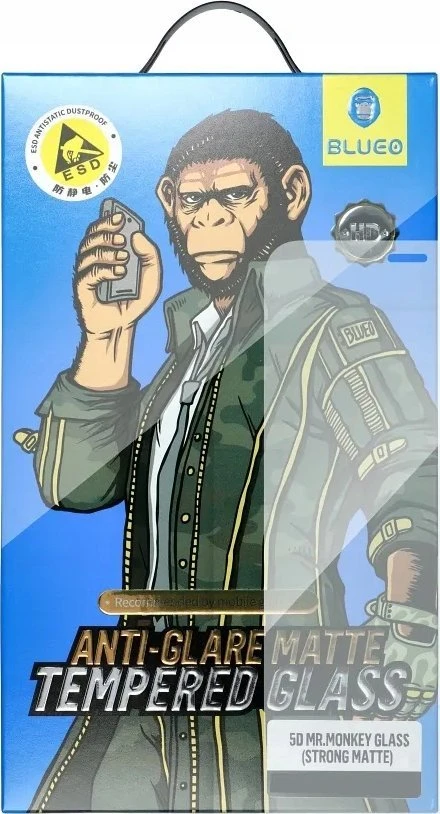 Blueo 5D Mr. Monkey Glass – Apple iPhone 14 Pro juodas (stiprus matinis)