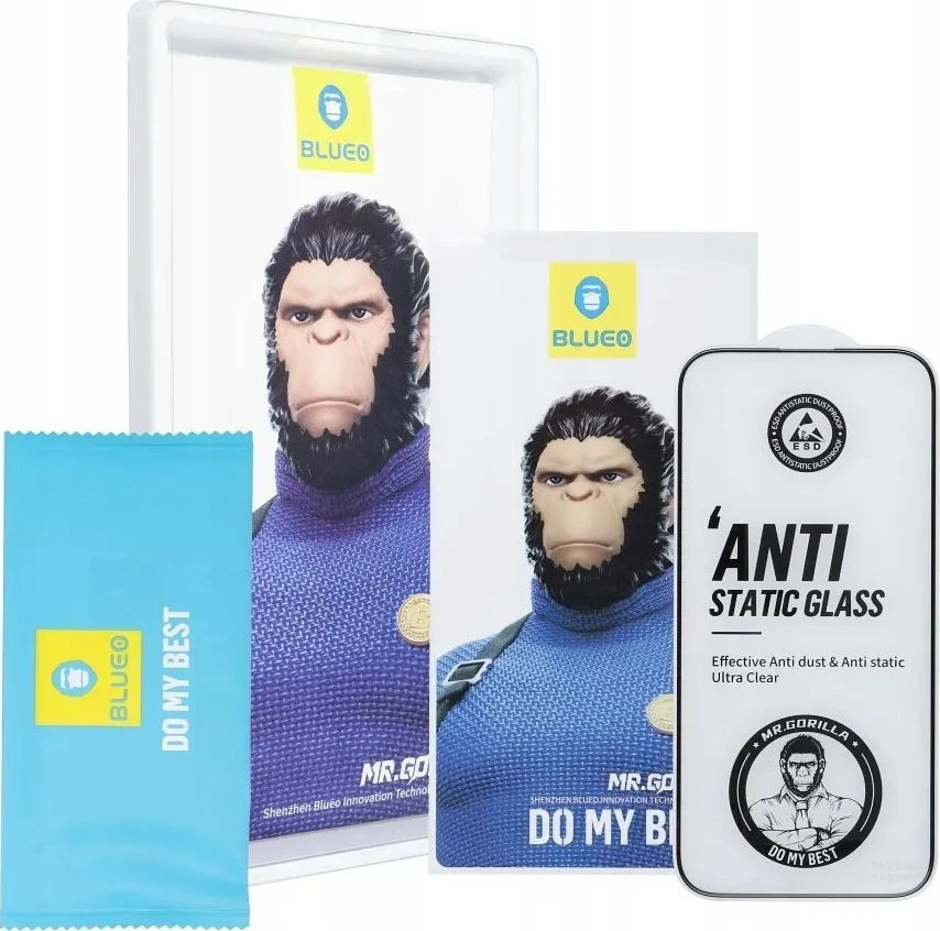 Blueo LCD apsauginis stikliukas 5D Mr. Monkey Glass (Strong Lite) Samsung S926 S24 Plus juodas