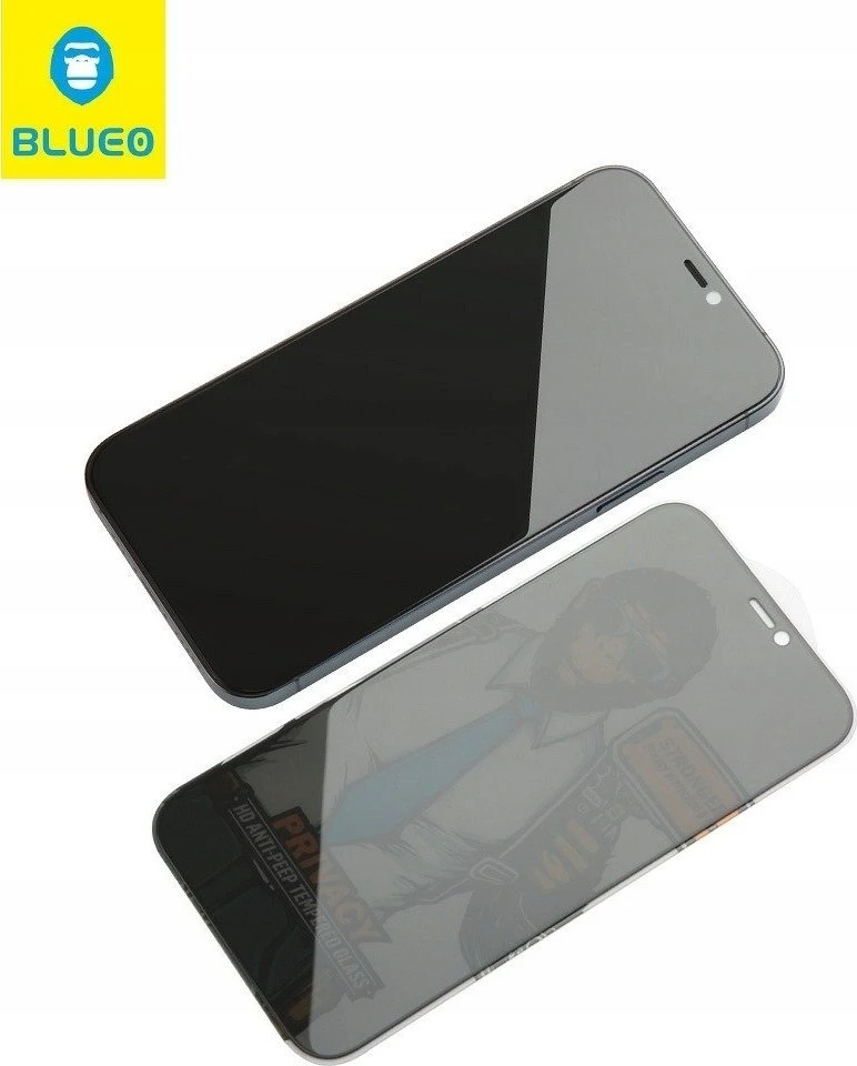„Blueo 5D Mr. Monkey Glass“ – Apple iPhone 13 Pro Max / 14 Plus juodas (stiprus privatumas)