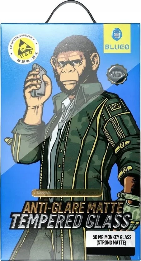 „Blueo 5D Mr. Monkey Glass“ – Apple iPhone 13 Pro Max / 14 Plus juodas (stiprus privatumas)