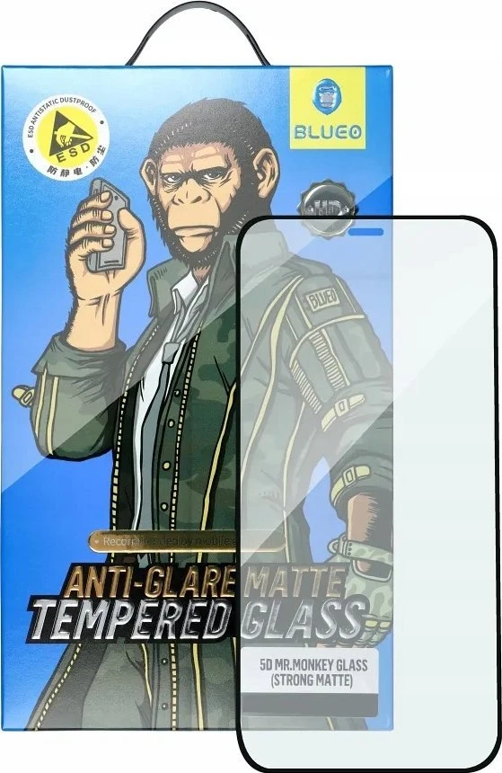 „Blueo 5D Mr. Monkey Glass“ – Apple iPhone 13 Pro Max / 14 Plus juodas (stiprus privatumas)