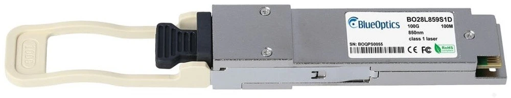 Šakotuvas Modulis SFP BlueOptics BlueOptics MMA1B00-C100 Tinklo siųstuvo-imtuvo modulis Šviesolaidis 100000 Mbit/s QSFP28 850 nm