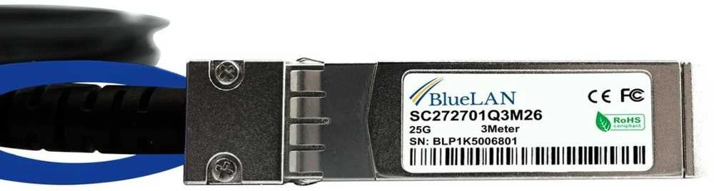 Šakotuvas BlueOptics BlueOptics SFP-H25G-CU1M-BL kabelis InfiniBand / światłowodowy 1 m SFP28 Juodas