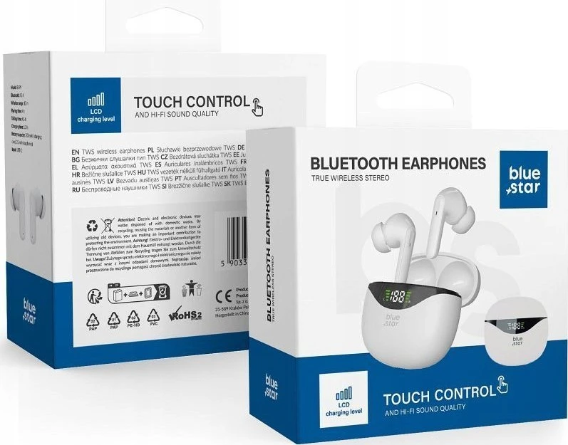 BlueStar Belaidės ausinės Blue Star T60 TWS baltas