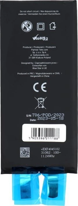 BlueStar Baterija be BMS iPhone XR 2942 mAh Blue Star HQ