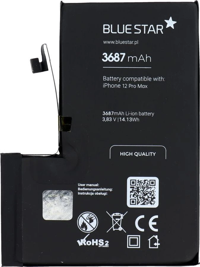 BlueStar iPhone 12 PRO MAX baterija, 3687 mAh, Blue Star, aukštos kokybės