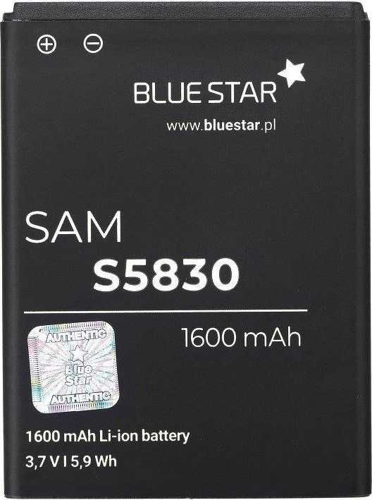 BlueStar Blue Star Mėlynas STAR PREMIUM baterija, skirta SAMSUNG S5830 Galaxy Ace / Galaxy Gio S5670 1600 mAh