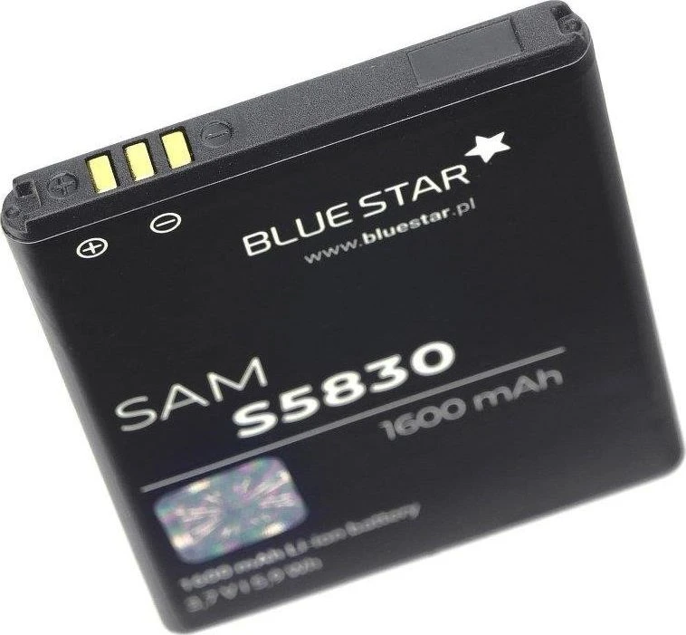 BlueStar Blue Star Mėlynas STAR PREMIUM baterija, skirta SAMSUNG S5830 Galaxy Ace / Galaxy Gio S5670 1600 mAh