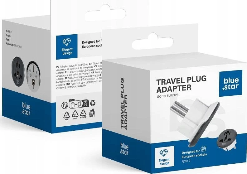 BlueStar Įkrovimo adapteris Blue Star (Type E) 16A baltas