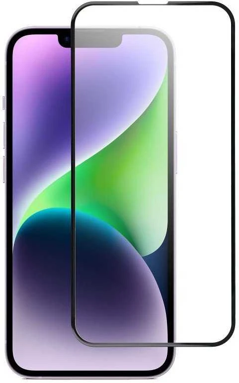 BlueStar Grūdintas stiklas iPhone 13 / 13 PRO / 14 / 16e / 17e (SE 4 2025) (pilnas klijavimas) Blue Star 5D juodas