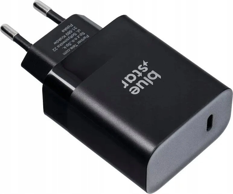 BlueStar Telefono įkroviklis Blue Star USB C QC4.0 PD 3A 45W + laidas USB C į USB C TFB-TC-45WPD juodas