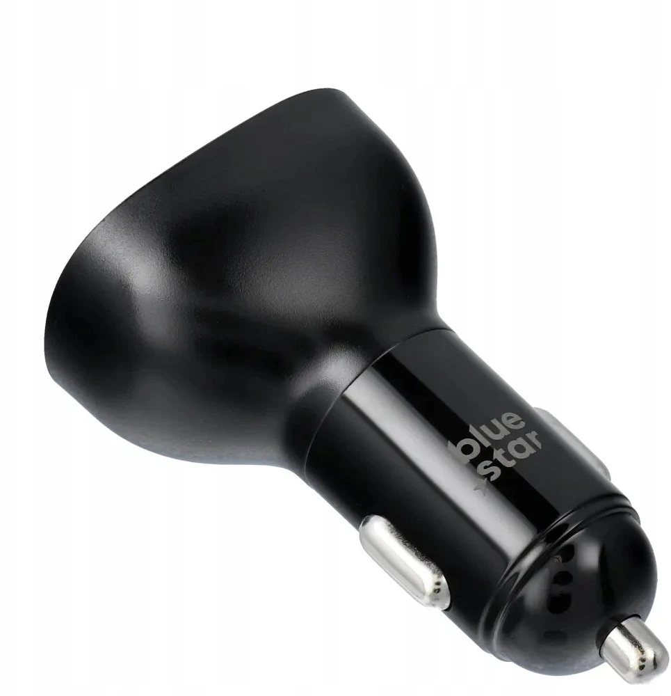 BlueStar „Blue Star Mėlynas STAR“ automobilinis įkroviklis 3A 63W C tipo + USB A PD QC3.0 AFC PPS SFC2.0 juodas