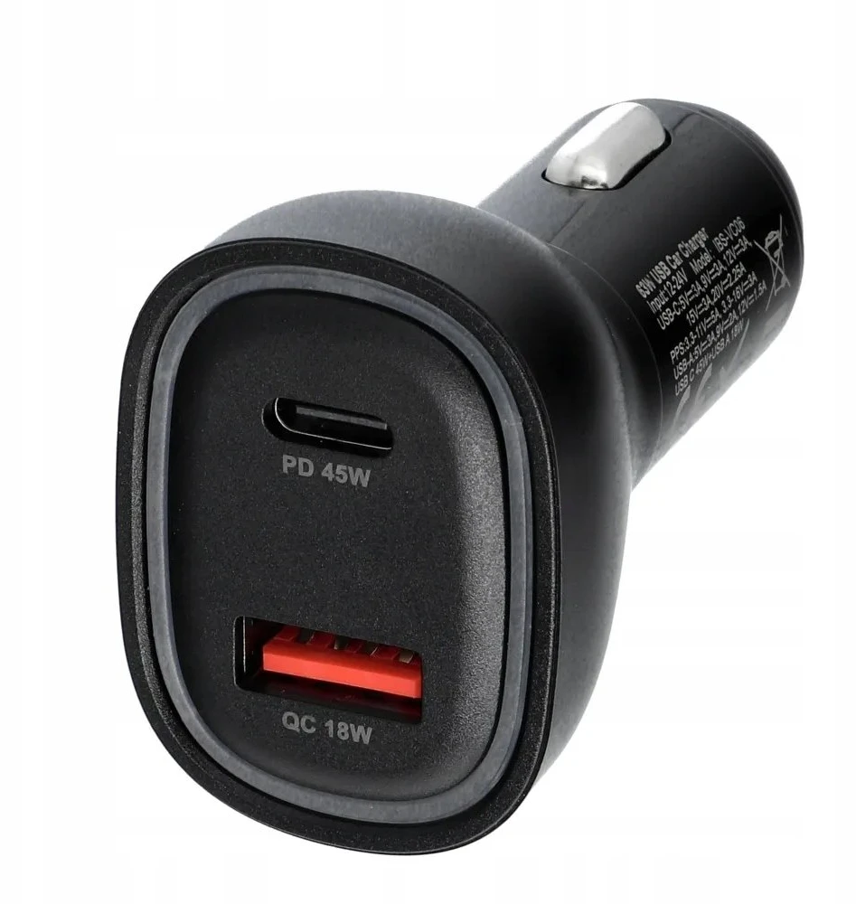 BlueStar „Blue Star Mėlynas STAR“ automobilinis įkroviklis 3A 63W C tipo + USB A PD QC3.0 AFC PPS SFC2.0 juodas