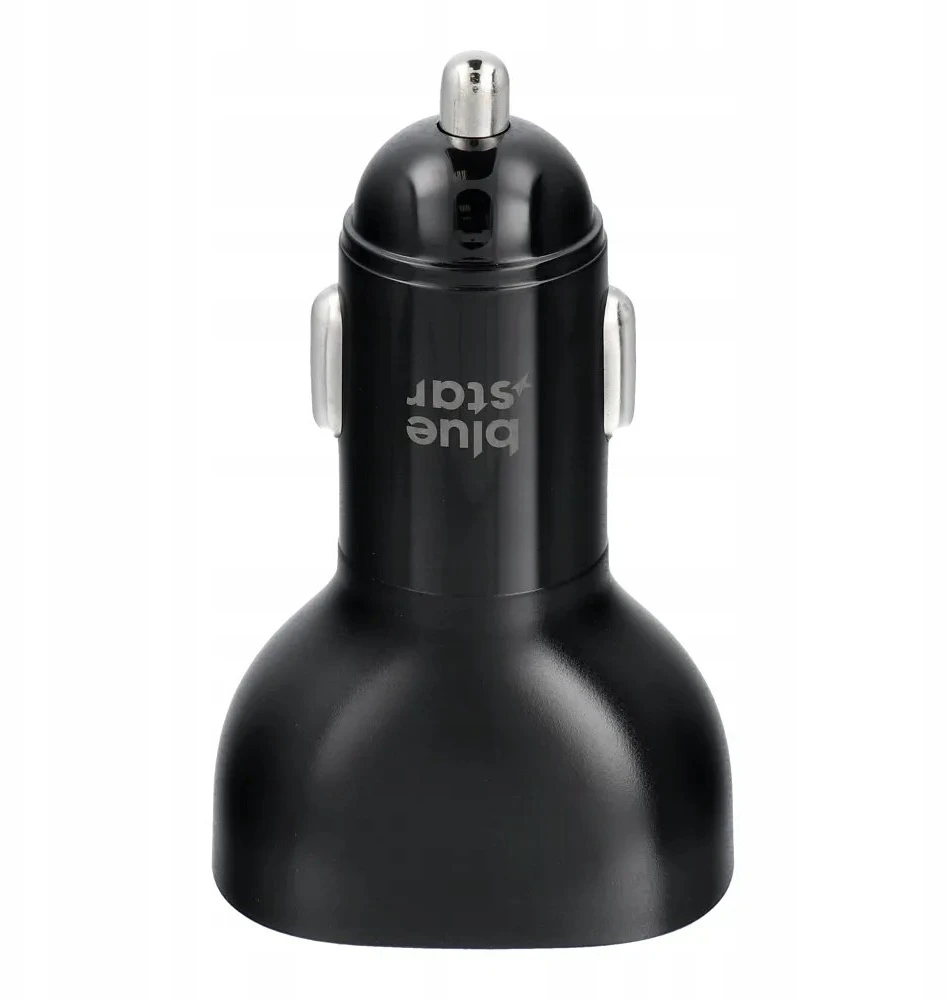 BlueStar „Blue Star Mėlynas STAR“ automobilinis įkroviklis 3A 63W C tipo + USB A PD QC3.0 AFC PPS SFC2.0 juodas