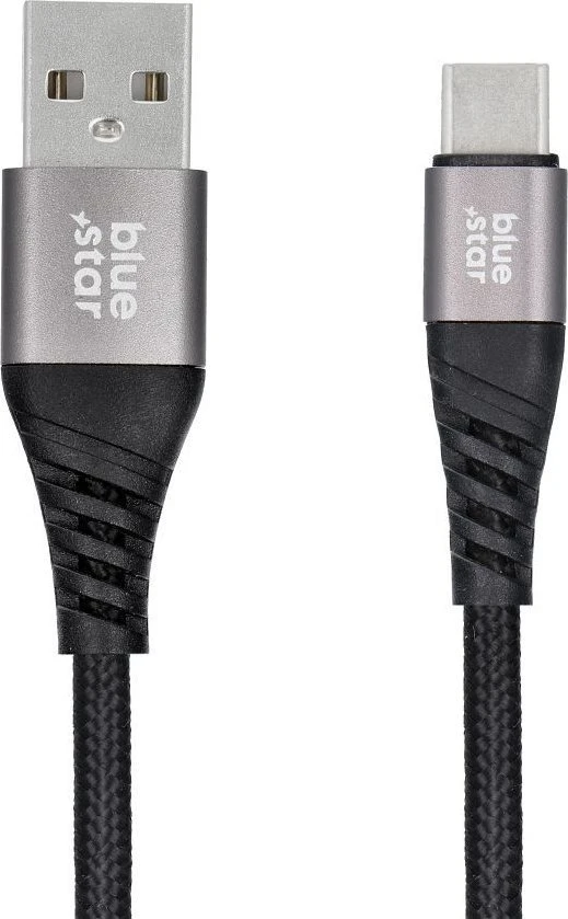BlueStar USB A į USB C laidas Blue Star 3A 20W PD QC4.0 su pyne 1,2 m TFK-DC-003 juodas