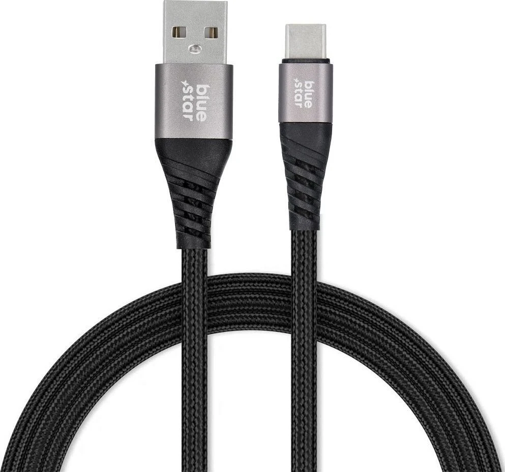 BlueStar USB A į USB C laidas Blue Star 3A 20W PD QC4.0 su pyne 1,2 m TFK-DC-003 juodas