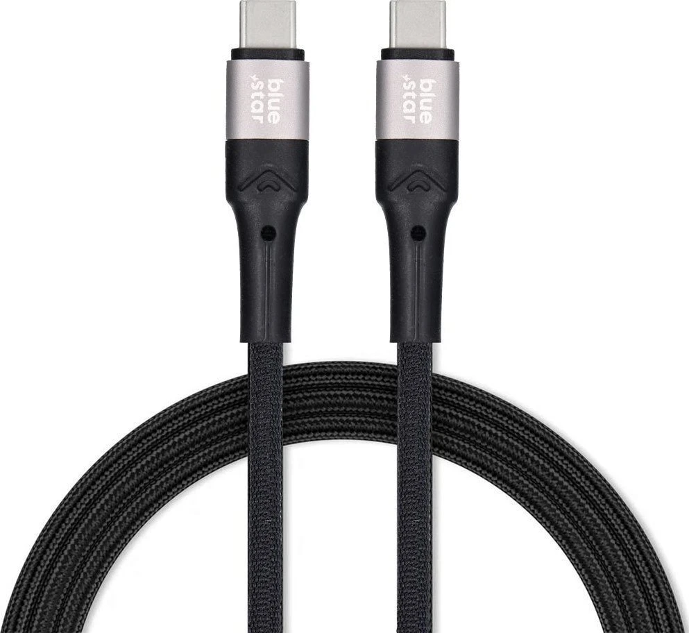BlueStar USB C laidas į USB C Blue Star 3A 60W PD QC4.0 su pyne 2 m TFK-DC-004 juodas