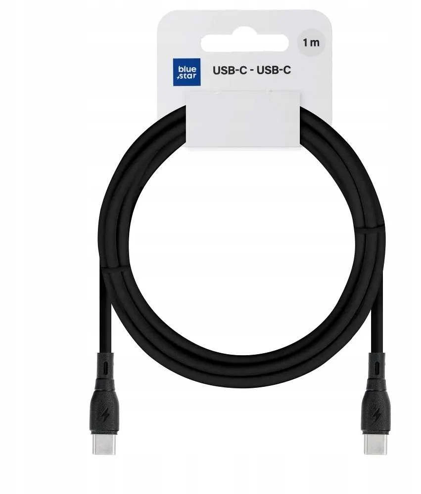 BlueStar USB C į USB C laidas Blue Star 3A 60W ECO 1 m PJ73-13-3 juodas