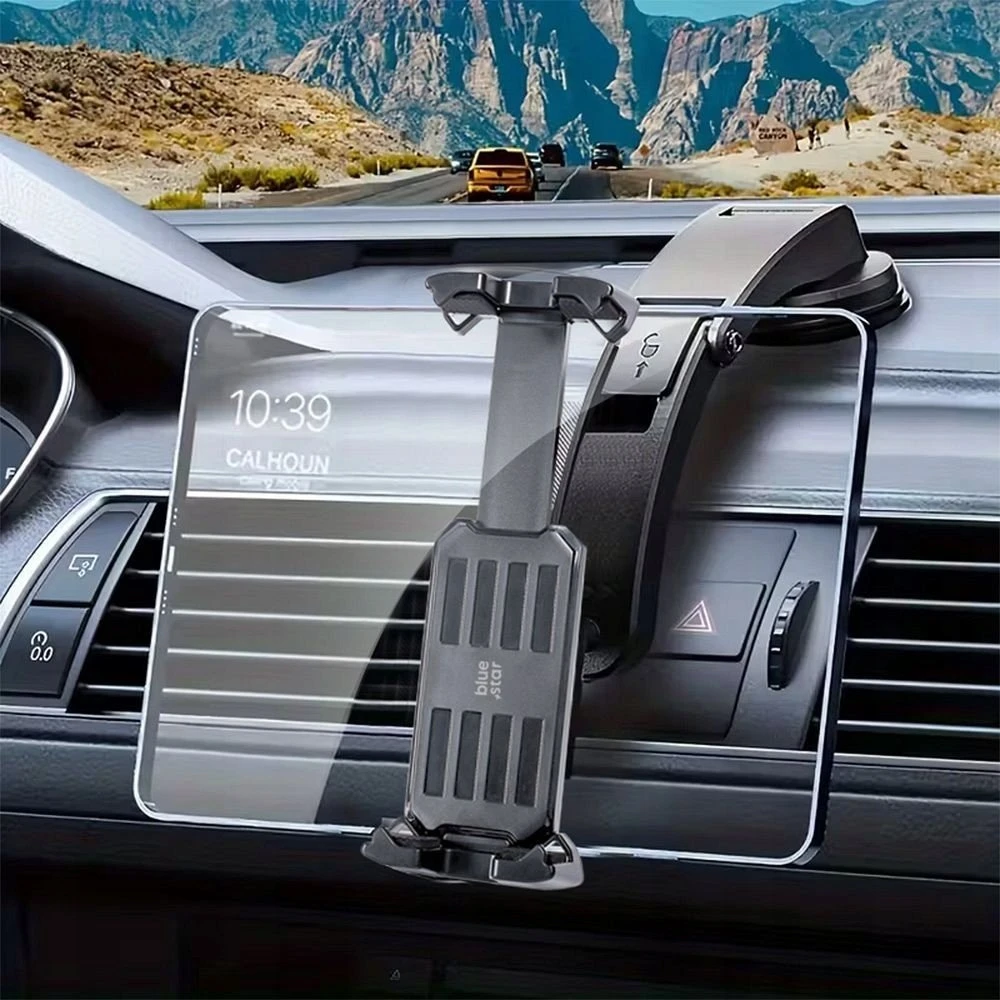 BlueStar „Blue Star Mėlynas STAR Max Wide“ automobilio laikiklis su užrakto sistema, skirtas 4,7–14 colių planšetiniam kompiuteriui, tvirtinamas prie priekinio stiklo, juodas
