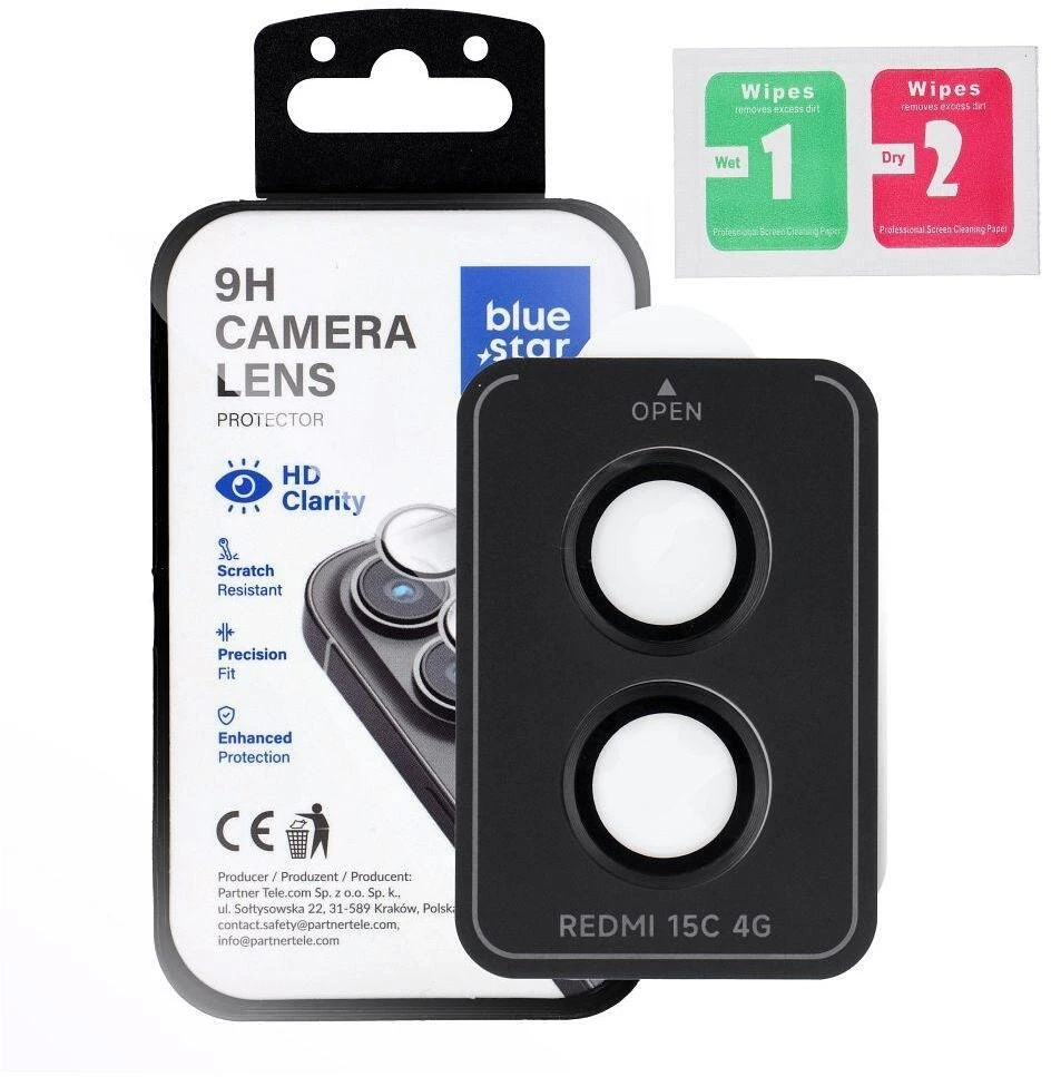 BlueStar Grūdintas stiklas na aparat do Xiaomi Redmi 15C Blue Star Easy Install juoda