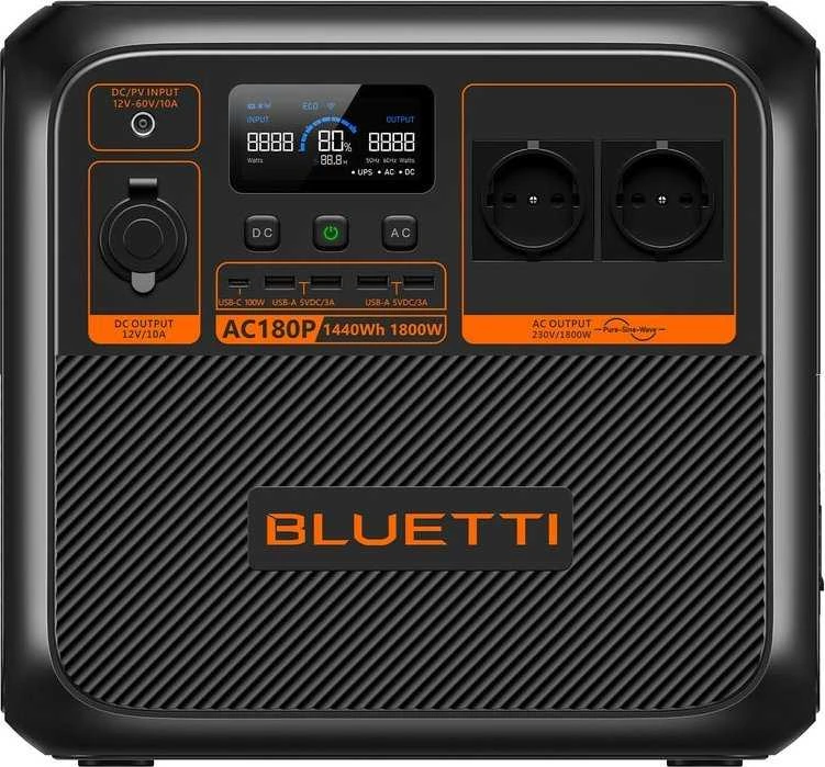 BLUETTI nešiojama elektrinė AC180P-Juodas-EU