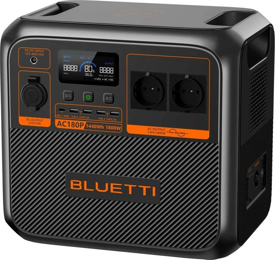 BLUETTI nešiojama elektrinė AC180P-Juodas-EU