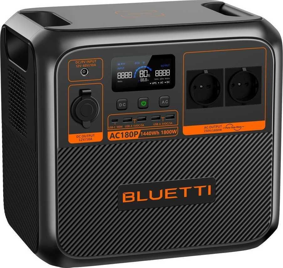 BLUETTI nešiojama elektrinė AC180P-Juodas-EU