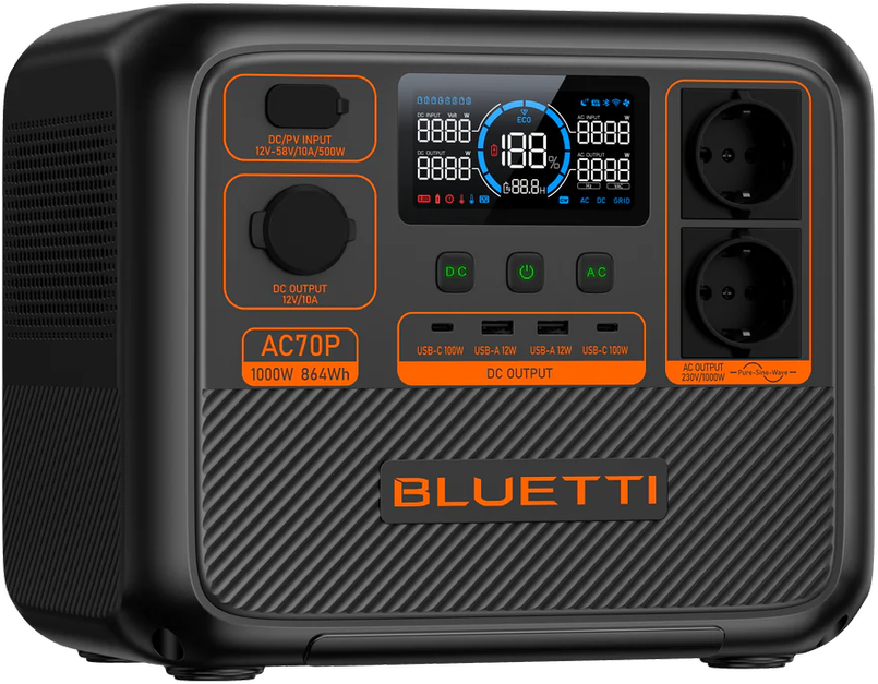 Bluetti AC70P nešiojamoji elektros energijos stotis