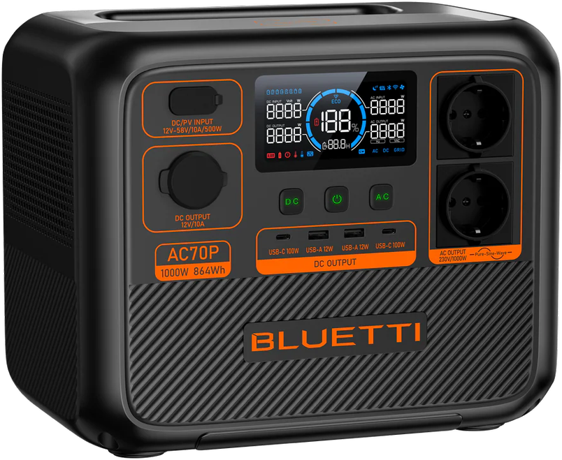 Bluetti AC70P nešiojamoji elektros energijos stotis