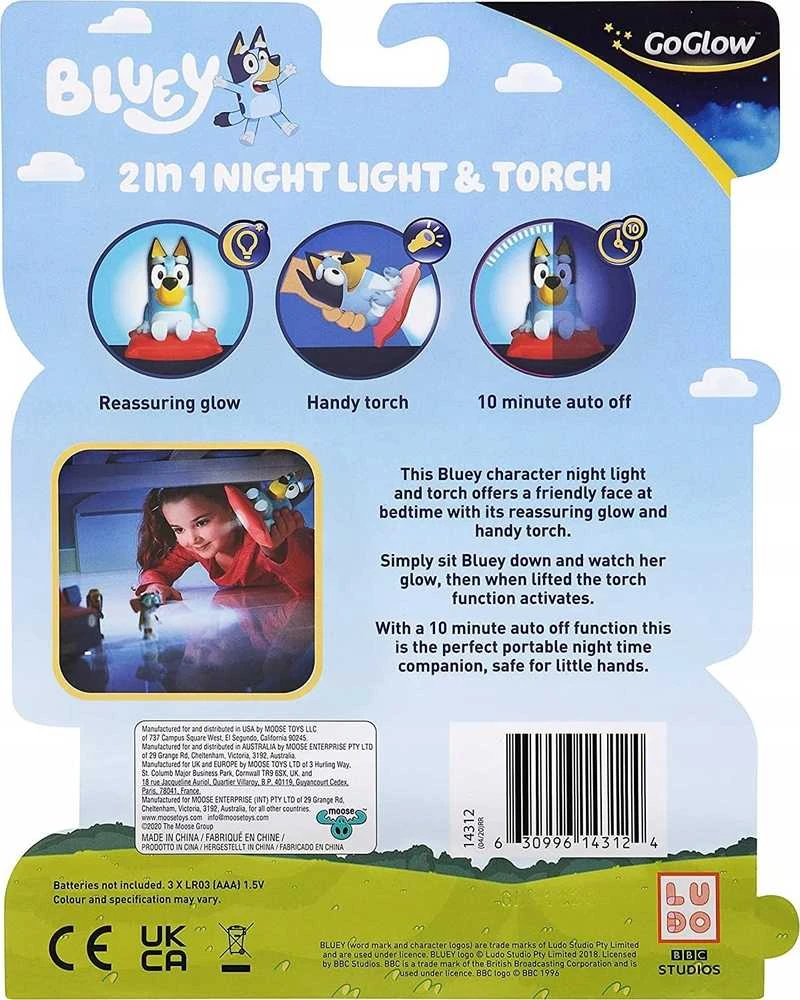 „Bluey“ – „GoGlow Buddy“ naktinė lemputė ir žibintuvėlis (10039)