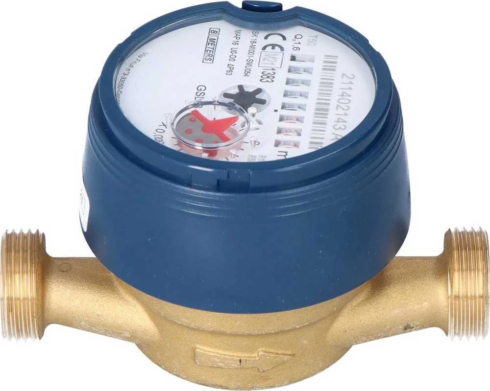 BMETERS Antgamnetinis vandens skaitiklis GSD8-I Šaltasis vanduo, 1 / 2 "AF Q3-1,6 m3 / h, Tmax: 50 ° C, L = 110mm, MID R100 / R50 AM