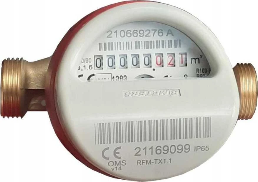 BMETERS JS antimagnetinis vandens skaitiklis. 1/2, srautas 2,5 karštam vandeniui MID R100/R50 su IP65 radijo moduliu