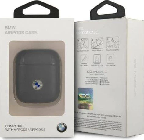 BMW BMA2SSLBK AirPods dėklas ausinėms juodos spalvos Geniune Leather