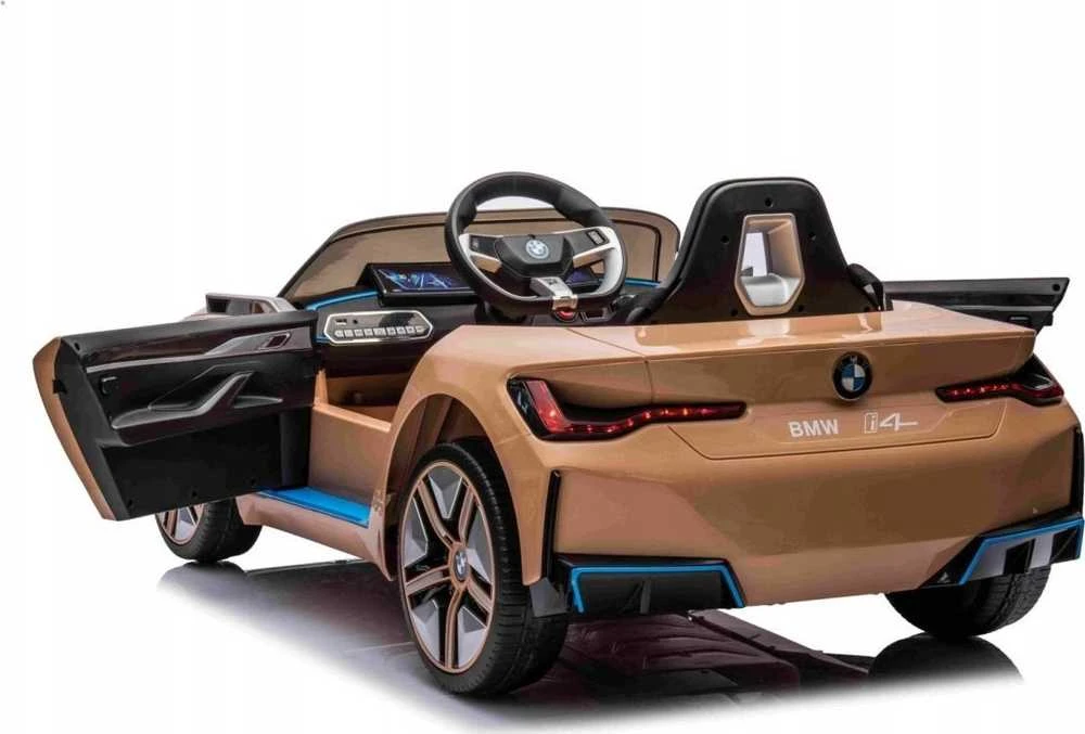 Elektrinė mašina vaikams BMW I4 aukso spalvos