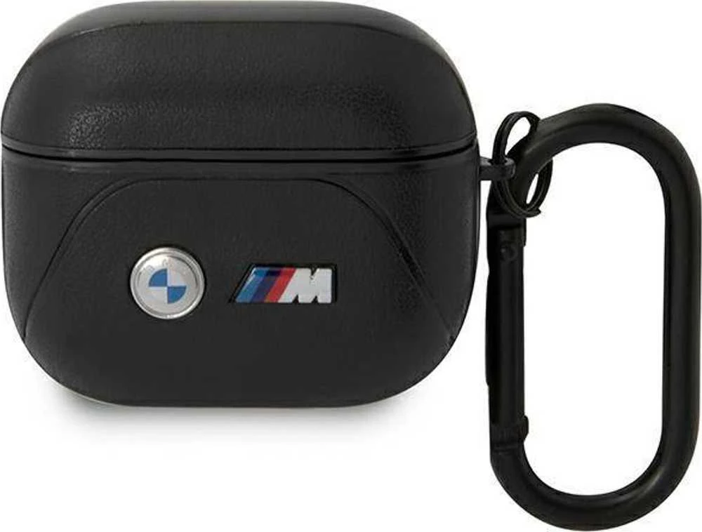 BMW BMA322PVTK AirPods 3 gen dėklas juodos spalvos Leather Curved Line
