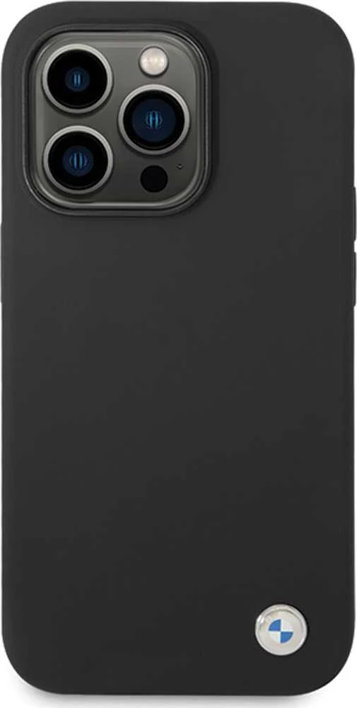 Dėklas BMW BMHCP15XSILBK Apple iPhone 15 Pro Max 6.7″ juodos spalvos Silicone Metal Logo