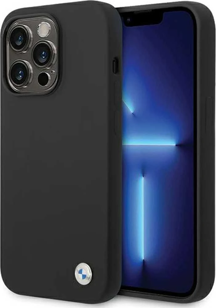 Dėklas BMW BMHCP15XSILBK Apple iPhone 15 Pro Max 6.7″ juodos spalvos Silicone Metal Logo