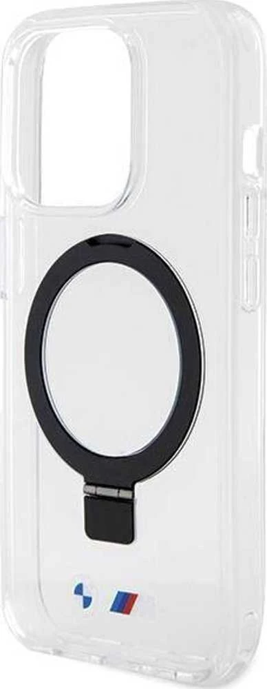 Dėklas BMW BMHMP15LURST Apple iPhone 15 Pro 6.1″ clear kietas dėklas Ring Stand M Collection MagSafe