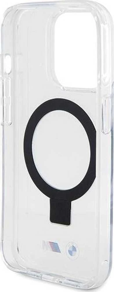 Dėklas BMW BMHMP15LURST Apple iPhone 15 Pro 6.1″ clear kietas dėklas Ring Stand M Collection MagSafe