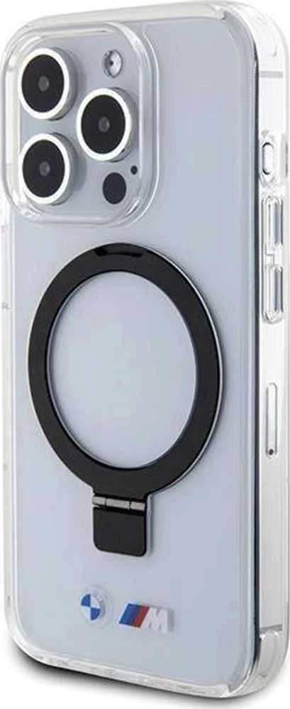 Dėklas BMW BMHMP15LURST Apple iPhone 15 Pro 6.1″ clear kietas dėklas Ring Stand M Collection MagSafe