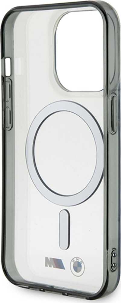 Dėklas BMW Sidabrinis Ring MagSafe case for iPhone 15 Pro Max - transparent