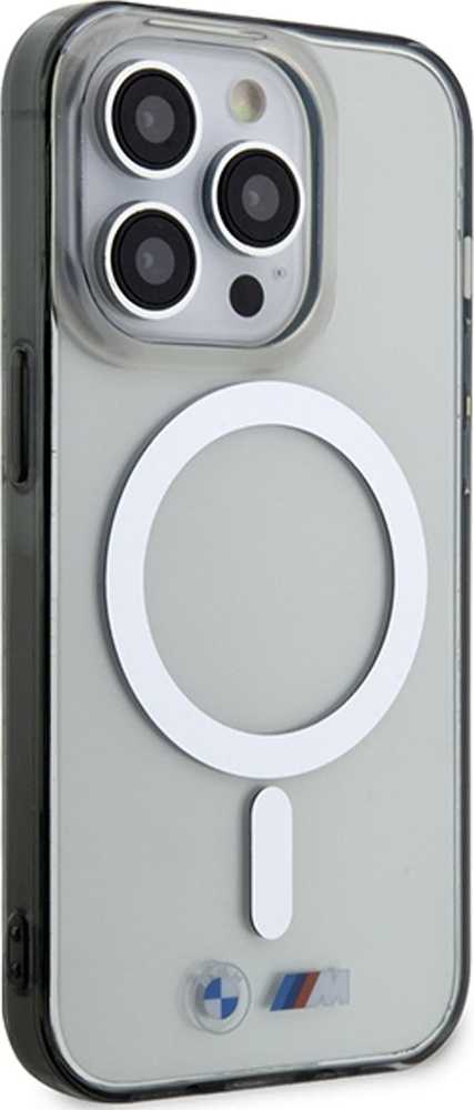 Dėklas BMW Sidabrinis Ring MagSafe case for iPhone 15 Pro Max - transparent