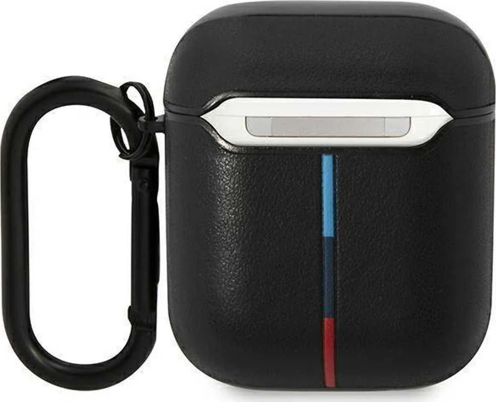 BMW BMA222PVTK AirPods 1/2 Dėklas juodas Leather Curved Line